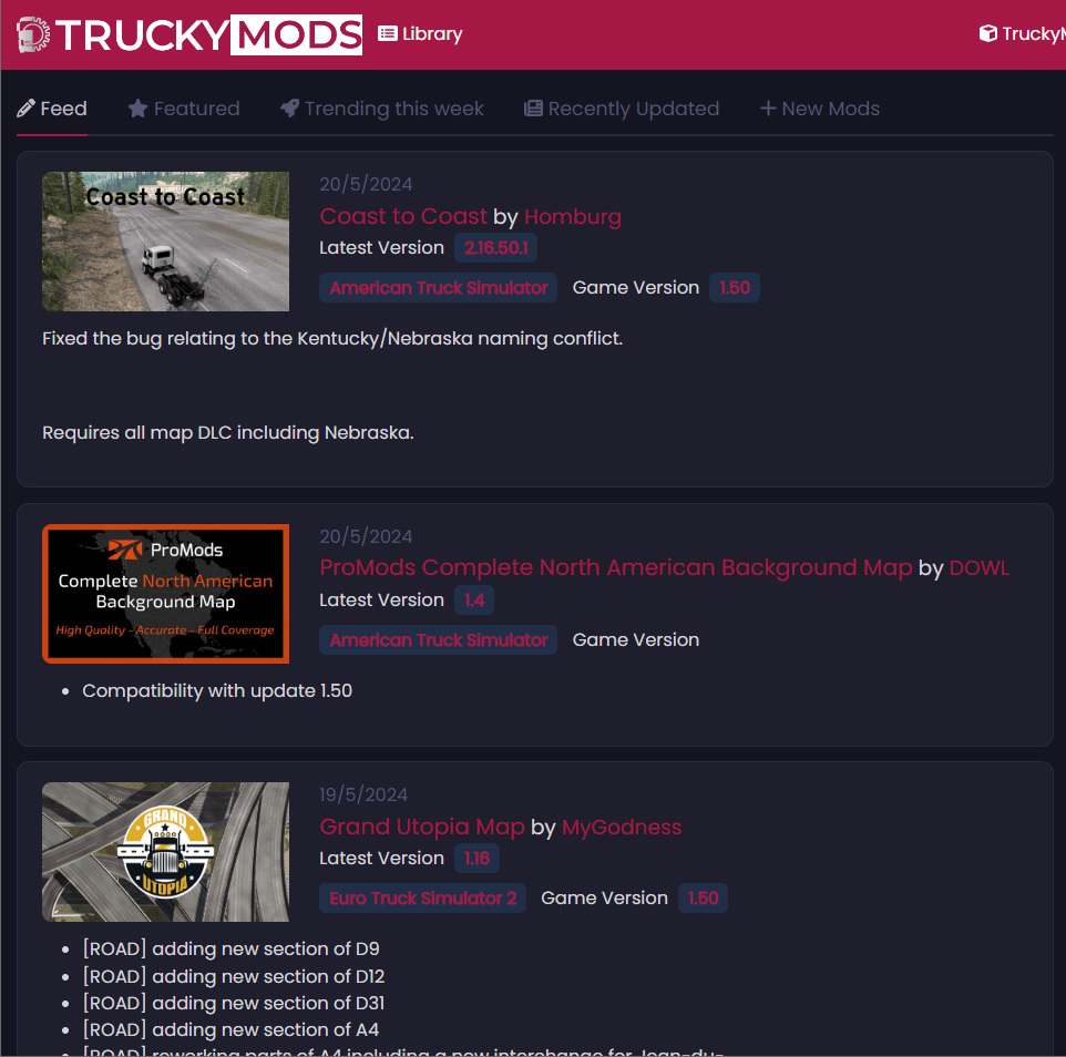 New Mods Manager - Trucky - The Virtual Trucker Companion App